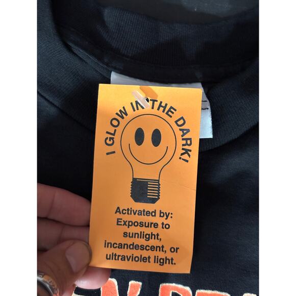 Vintage 1991 Glow In The Dark Halloween Graphic T Shirt Brieland LARGE New - Picture 3 of 12